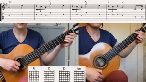Star Wars Theme (Lesson) John Williams (How to play with guitar tabs and chords)