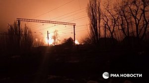 Взрыв на нефтебазе в Ровеньках