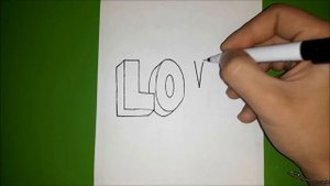Как нарисовать 3D надпись LOVE?