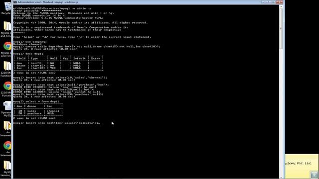 Data integrity constraints- not null in MySQL - Telugu-Lesson-21
