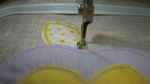 Яблочная аппликация на вышивальной машине