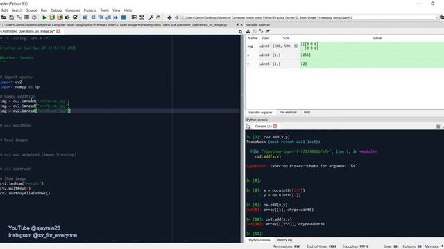2.4 Arithmetic operations on image using OpenCV Python(Advanced Computer Vision using OpenCV Python