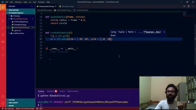 Creating Animated Circle using Python | #mathsWithPython