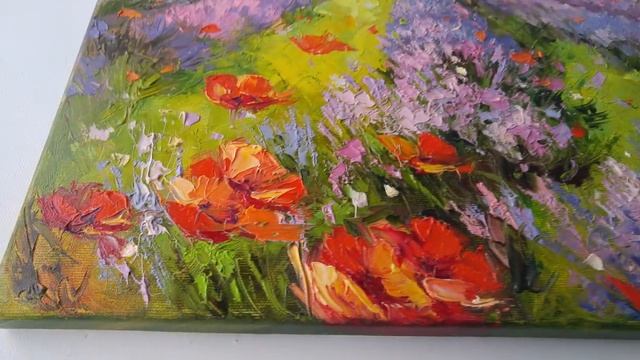 Картина маслом, пейзаж, цветы: Запах лаванды Oil painting, landscape, flowers: Smell of lavender смотреть онлайн
