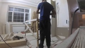 Установка Чугунной каминной топки JOTUL/Монтаж негорючего короба/Сборка мраморной облицовки