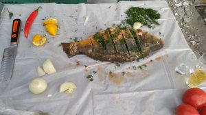 Карп в фольге на мангале. Простейший рецепт