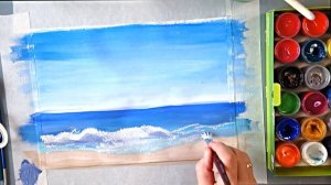 Как нарисовать морской пейзаж гуашью Пошаговый мастер класс
