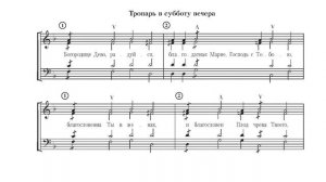 Осмогласие. Глас 4й. Стихира, тропарь, ирмос. Тенор