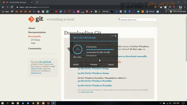 Cara install GIt di Windows 10 - 2019 - www.firstplato.com смотреть онлайн