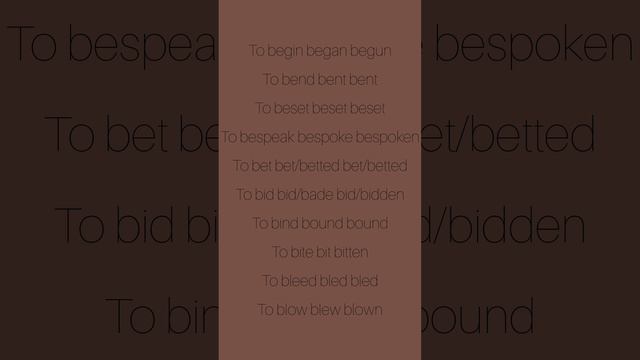 Неправильные Глаголы Часть 2 Irregular Verbs Part 2