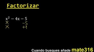 Factorizar x^2-4x-5 , factores primos , metodo de aspa simple y comprobacion