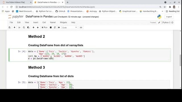 Dataframe and series in pandas | Method of creating dataframe  in pandas