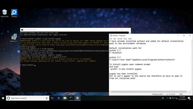 Install pygubu (tkinter GUI Designer) in Windows 10