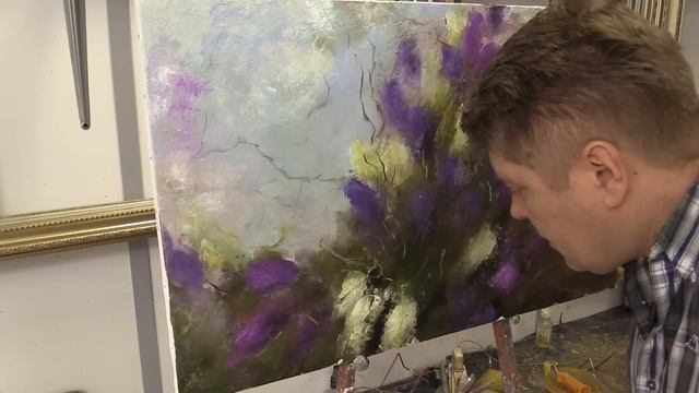 Сирень. Быстрый этюд. Lilac. Etude. Как нарисовать сирень. How to draw lilacs. Урок живописи смотреть онлайн