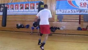 Саитов Олег. Съемка тренировки перед Олимпиадой 2004. На базе олимпийской сборной России по боксу.