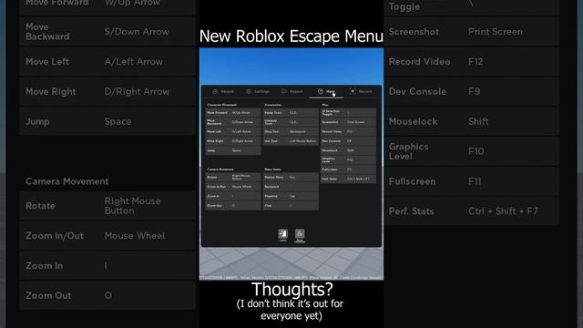 New Roblox Escape Menu! #shorts #roblox #new