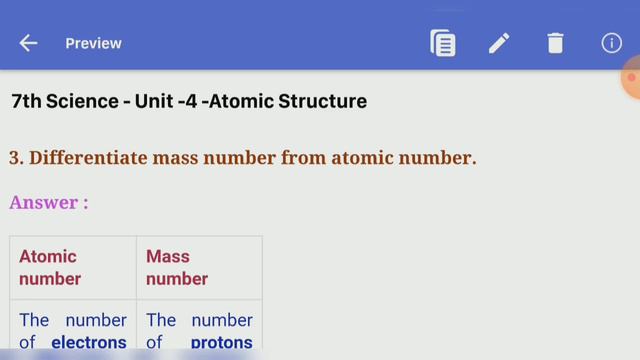 7th Science Term 1 unit 4 Atomic structure Book back answer     Samacheer kalvi | learn the science
