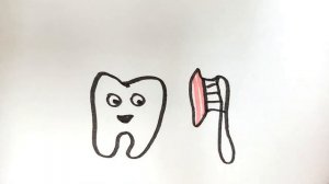 Рисование зубов и зубной щетки для детей / Drawing teeth and toothbrushes for children