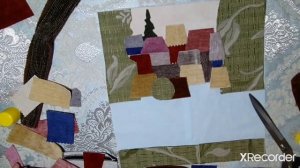 Городок лоскутный (часть 1) Аппликация на ткани Пицца текстильная