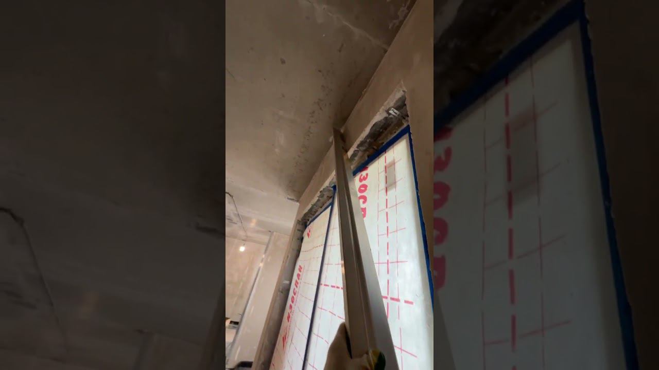 Проверка геометрии плоскостей оконного блока после механизированной штукатурки в ЖК Alia смотреть онлайн