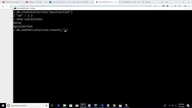 MongoDB Tutorial for Beginners (2019) (Part-4) Creating Collections in MongoDB смотреть онлайн
