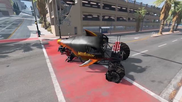 Monster Trucks Jumping Into GIANT Doritos LIVE  BeamNG Drive - Griffs Garage