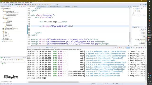 OKAY JAVA | SEND DATA TO THYMELEAF PAGE | THYMELEAF WEB SERIES | SPRINGBOOT | THYMELEAF | OKAY JAVA смотреть онлайн