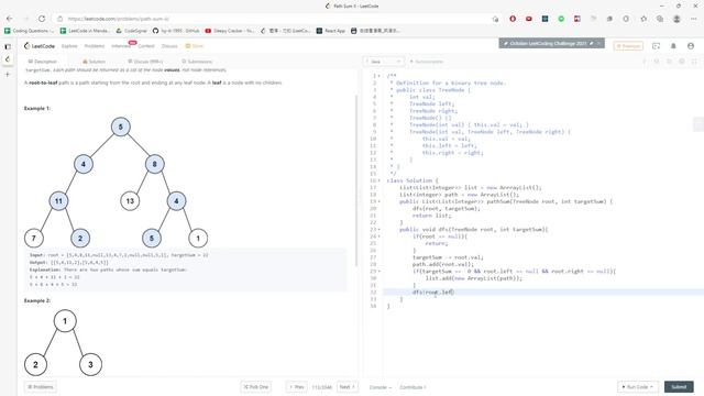 LeetCode 113 | Path Sum II | DFS | Java смотреть онлайн