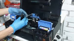 Canon Pixma G1411, G1400. Сгорела печатающая головка. Замена головки, заполняем СНПЧ чернилами