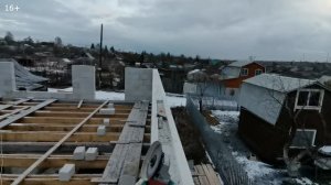 Как крепить мауэрлат в газобетон без армопояса. Часть 1. Штробление, заливка бетона зимой