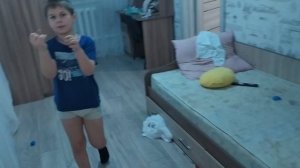 Тима сделал снеговика из бумаги☃️, Кирюшка балдеет с котёнком 05 января 2023