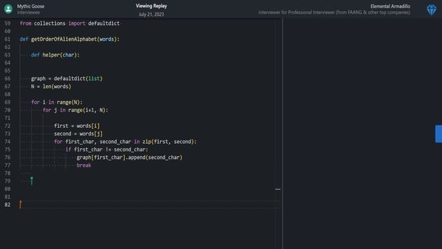 Alien Dictionary: Python Interview with a FAANG Engineer смотреть онлайн