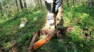 Вывозим толстый чермет из делянки.Металлокоп на каракате.