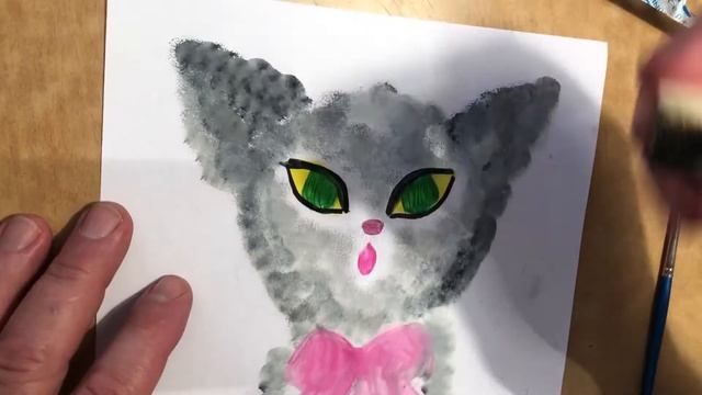 Мастер-класс "Кошечка в технике печать поролоном" от руководителя кружка рисования Коняшина Ю.А. смотреть онлайн