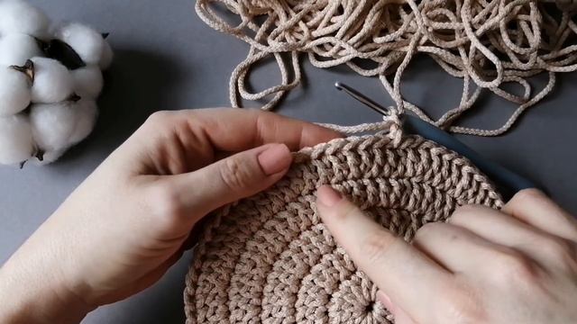 Круглая сервировочная салфетка из шнура, джута...