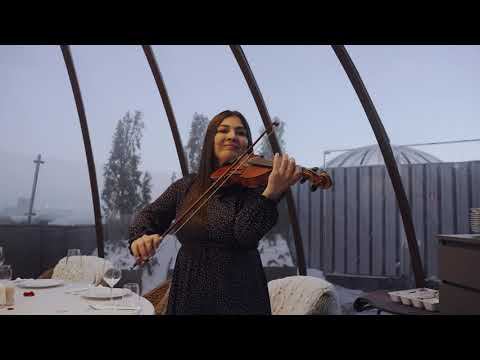 Предложение руки в ресторане. Купол на крыше в окружении друзей