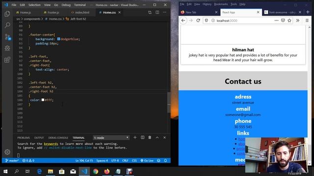 React footer component смотреть онлайн