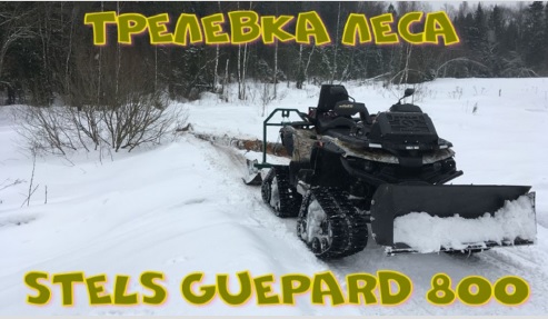 Трелевка леса квадроциклом Stels Guepard 800