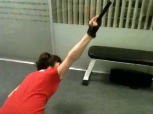 Ротация плеча, МТБ-1, вариант стоя на коленях.