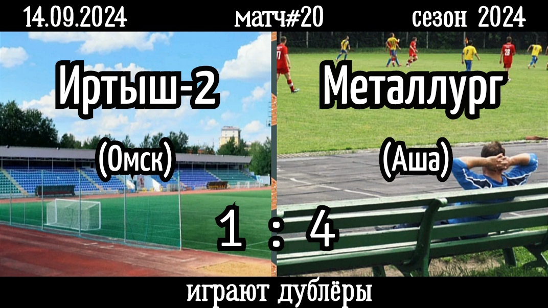 Иртыш (Омск)-Металлург (Аша) 1:4 (14.09.2024). Матч#20, сезон 2024 (видео голов).