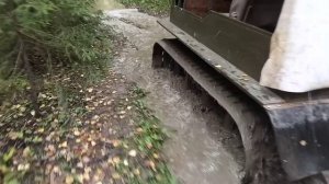 Самодельный гусеничный вездеход "Бархан". Лесная дорога.