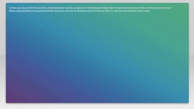 Docker - Limit mounted volume size смотреть онлайн