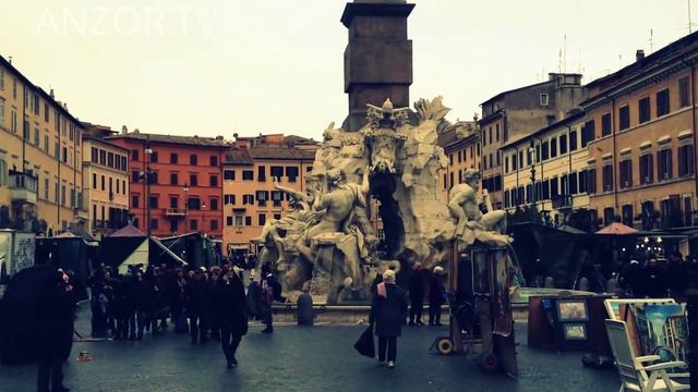 ИТАЛИЯ: На площади Навона в Риме... ROME ITALY смотреть онлайн