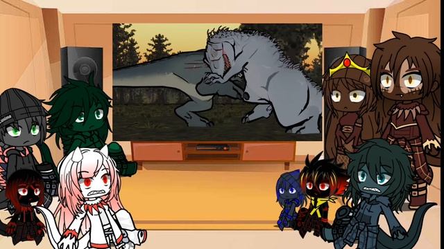 dinos [indominus rex vs vastatosaurus rex] react to gacha