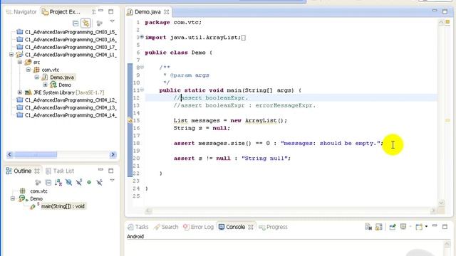 VTC Player Advanced Java Programming Java SE 7, Introduction to Assertion Syntax смотреть онлайн