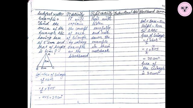Lesson Plan on Area of rectangle,square and triangle |class-6| смотреть онлайн