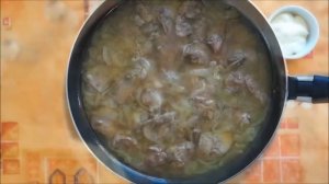 Рецепт Куриная печень по-строгановски. Очень вкусно и быстро