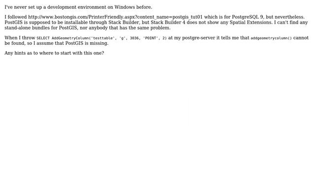 GIS: Stack Builder not finding spatial extentions for Postgre 10 when installing PostGIS смотреть онлайн