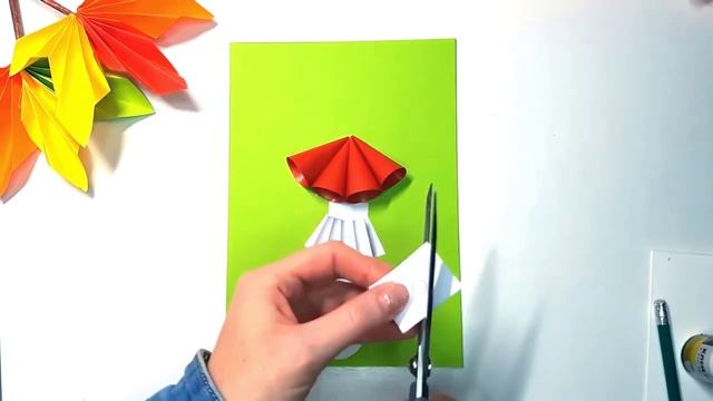 Аппликация МУХОМОР. Поделка из бумаги смотреть онлайн