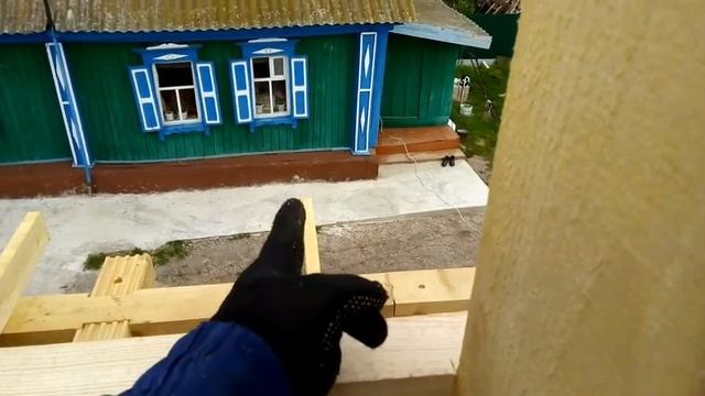 Установка стропил на дом из профилированного бруса "Гребёнка" смотреть онлайн